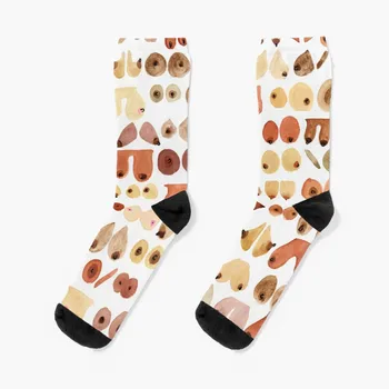 Boob Love | Оригинальные носки с акварельным рисунком груди, компрессионные носки для женщин, счастливые носки, прозрачные носки для мужчин